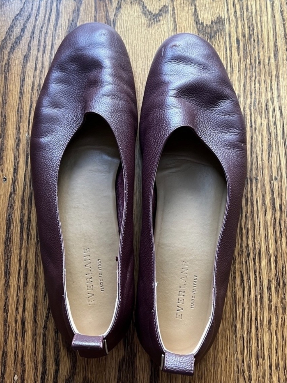 Everlane Women’s Day Burgundy Leather Ballet Flats
